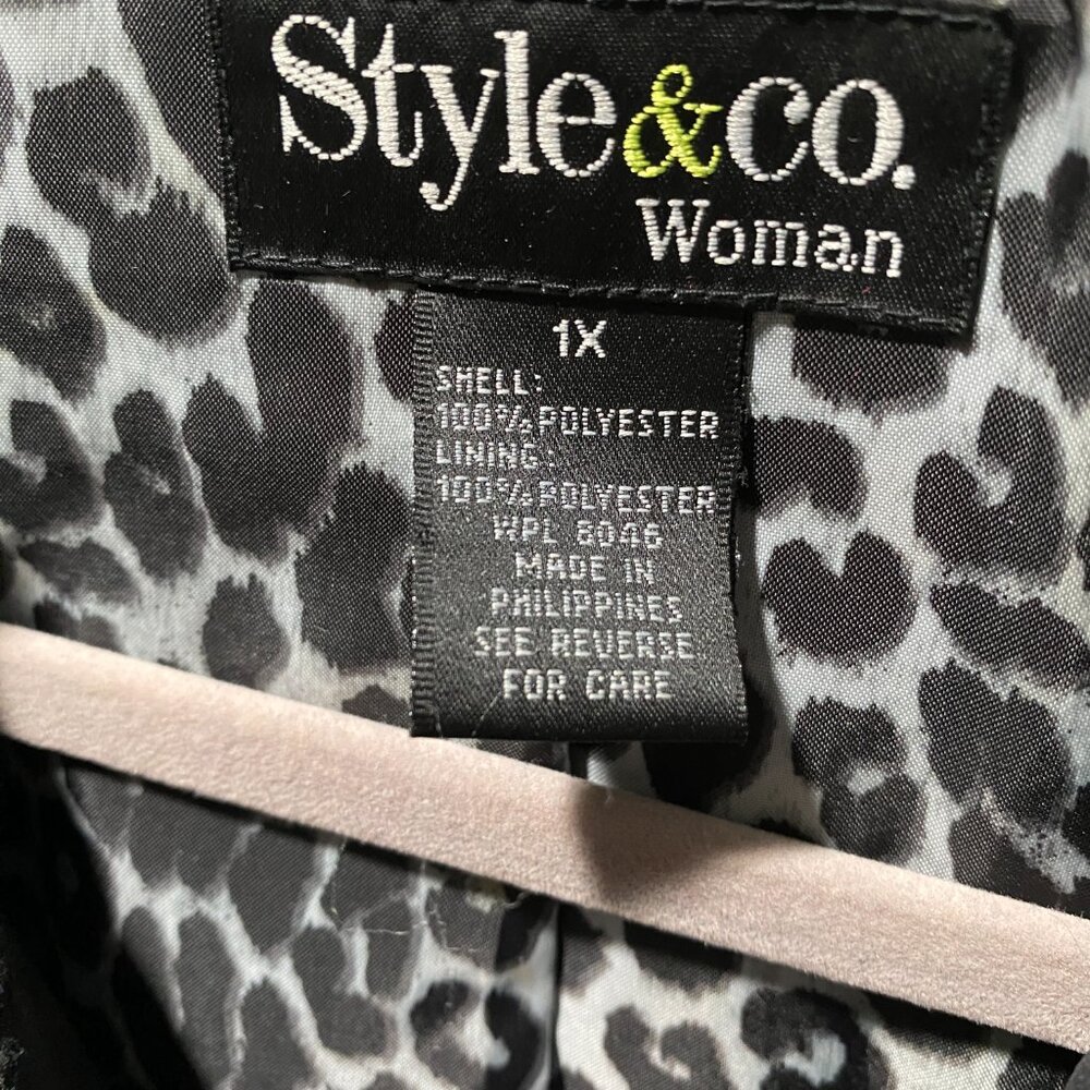 Style & Co Black Button Up Trench Coat Long Sleeves - Picture 5 of 6